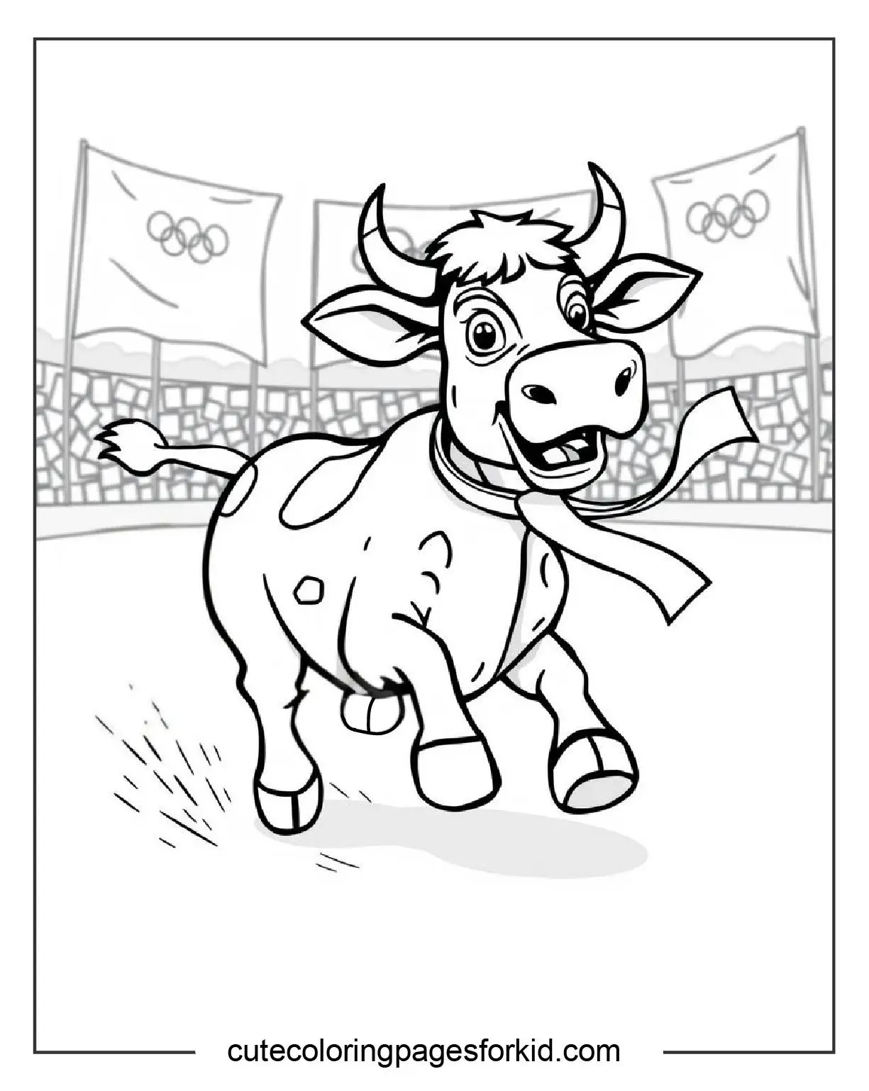 Olympic Cow Coloring Pages