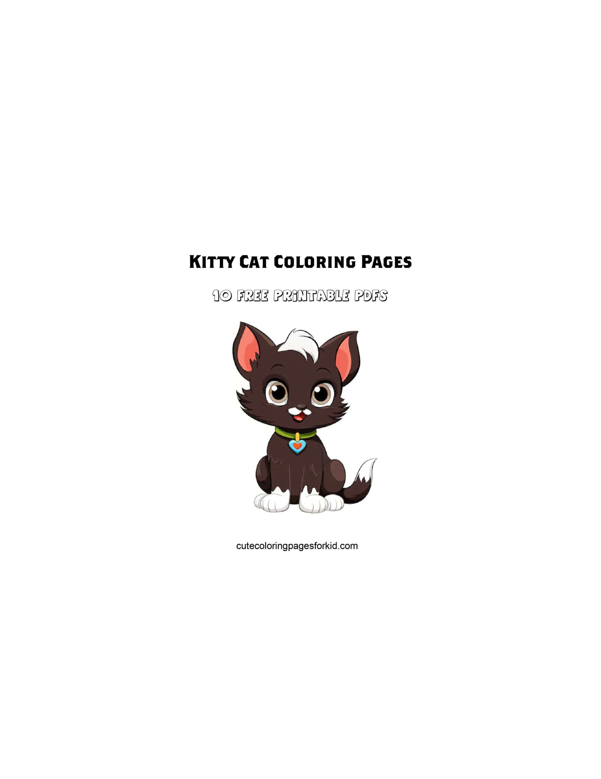 Kitty Cat Coloring Pages: 10 Free Printable PDFs