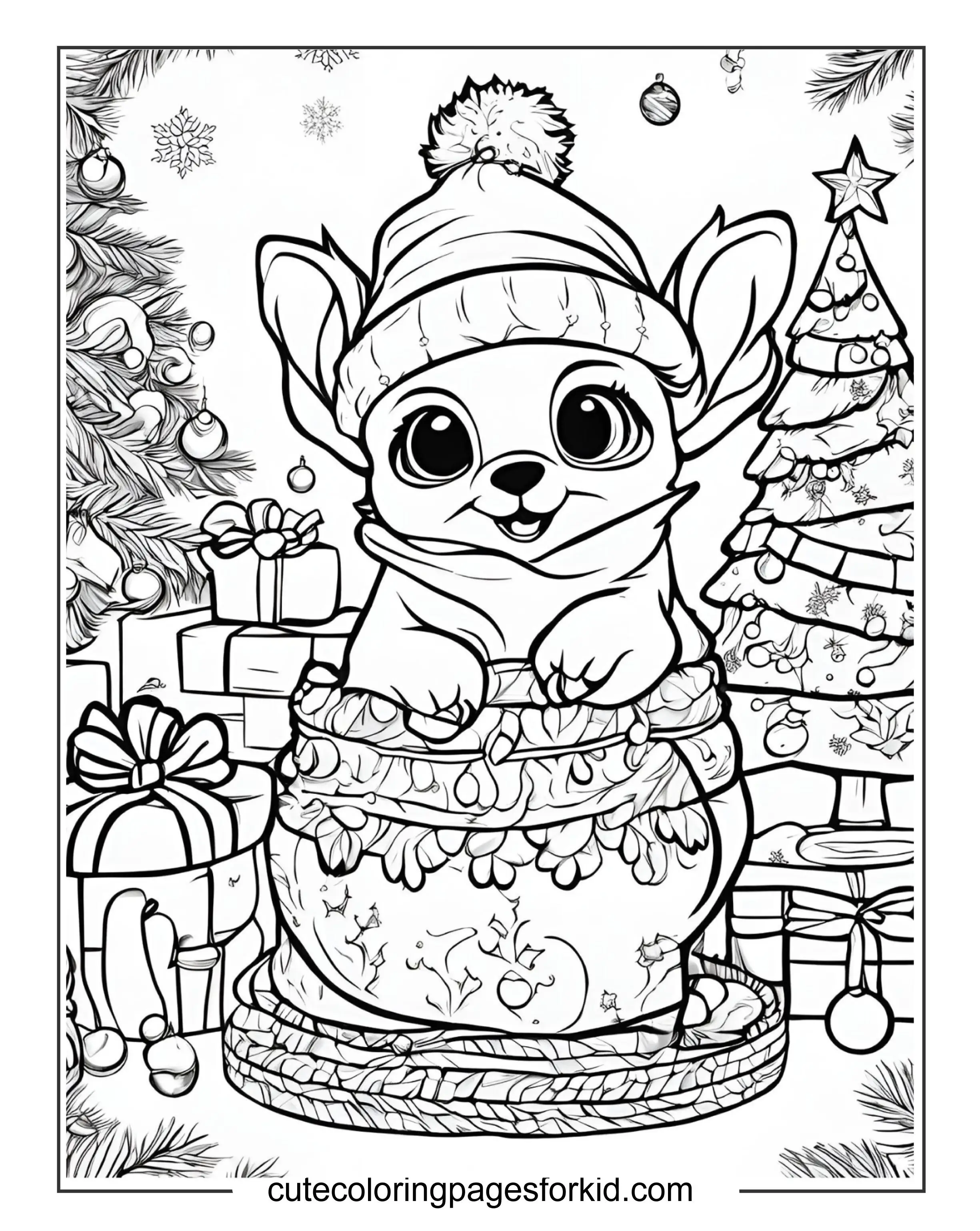 Christmas stitch coloring page